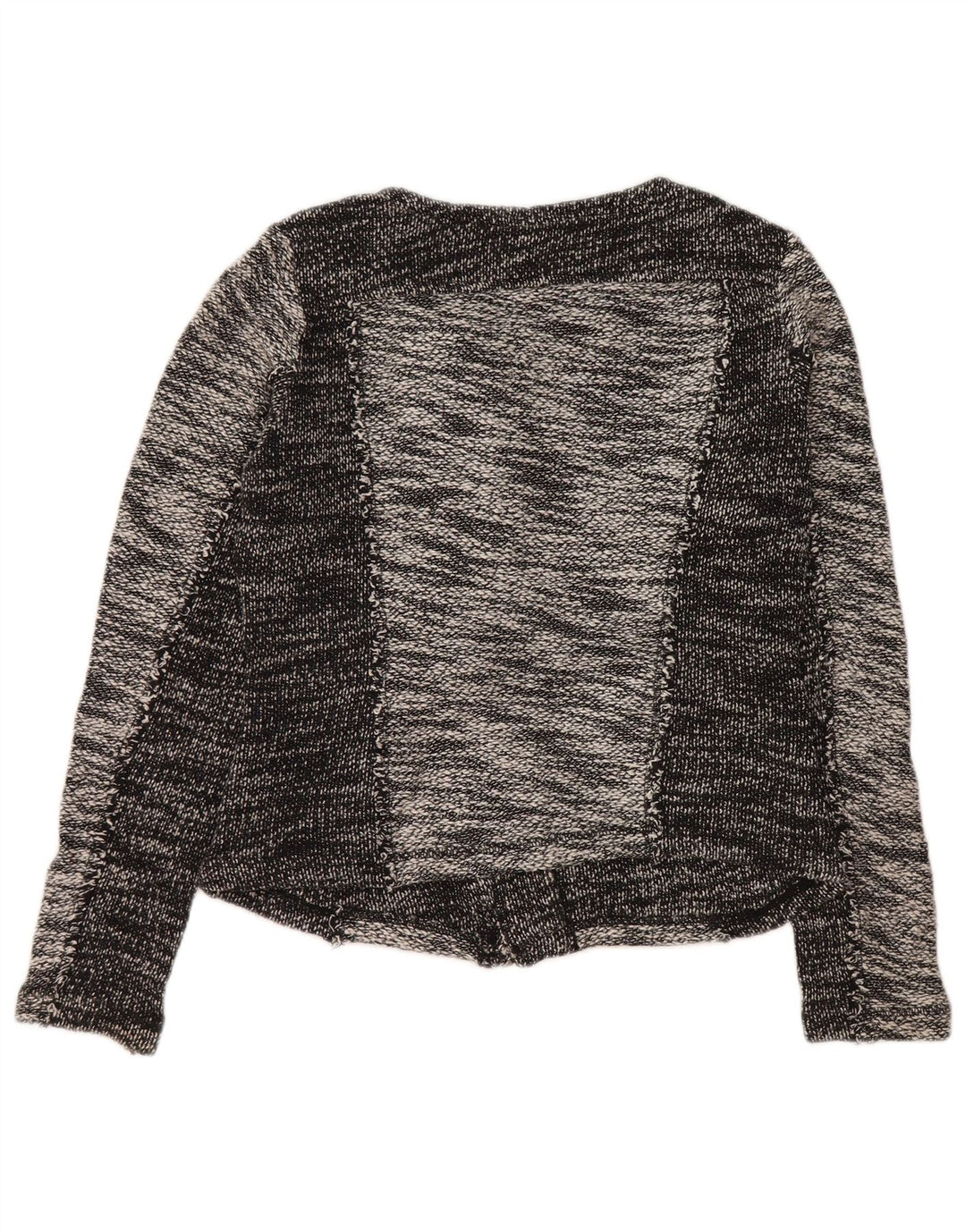 CALVIN KLEIN Damska marynarka o kroju Crop UK 10, mała, szara, bawełniana w bloki kolorów