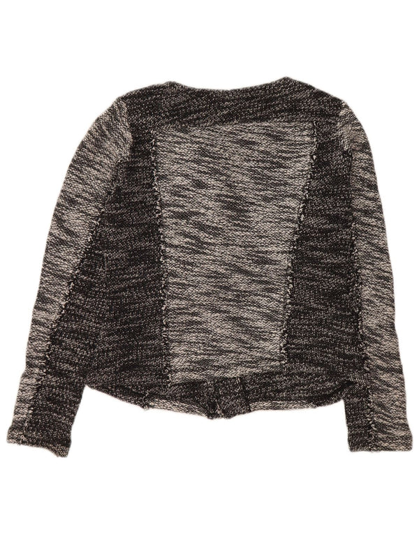 CALVIN KLEIN Damska marynarka o kroju Crop UK 10, mała, szara, bawełniana w bloki kolorów