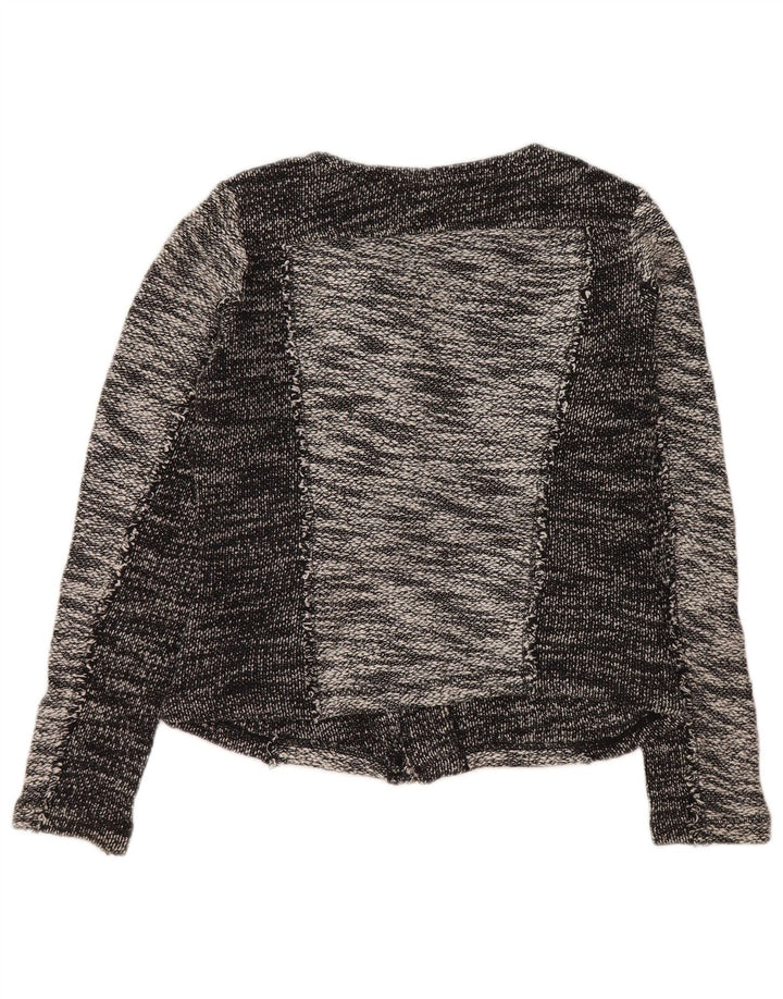 CALVIN KLEIN Damska marynarka o kroju Crop UK 10, mała, szara, bawełniana w bloki kolorów