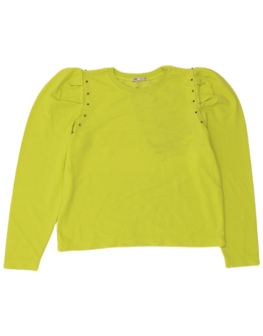Bluza damska Zara Crop Sweter UK 14 Średnia zielona bawełna