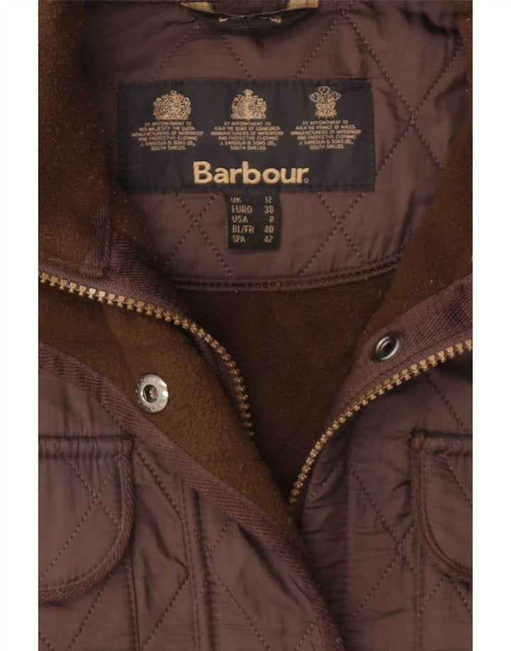 Damska pikowana kurtka Barbour UK 12, średni brąz, poliester
