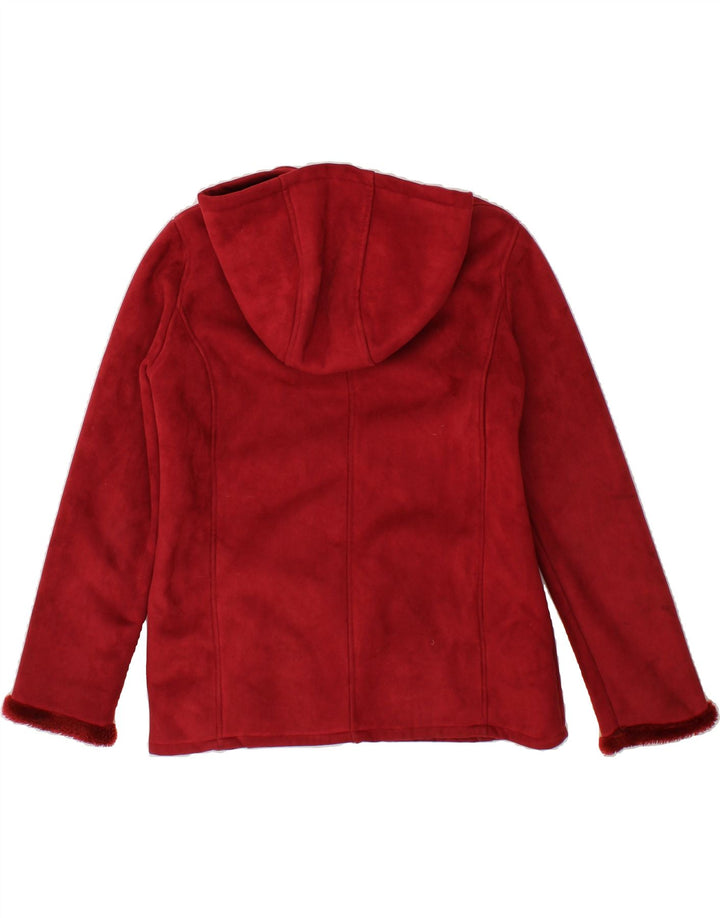 PACO Womens Hooded Sherpa Jacket UK 10 Small Burgundy Polyester Vintage Paco and Second-Hand Paco from Messina Hembry 