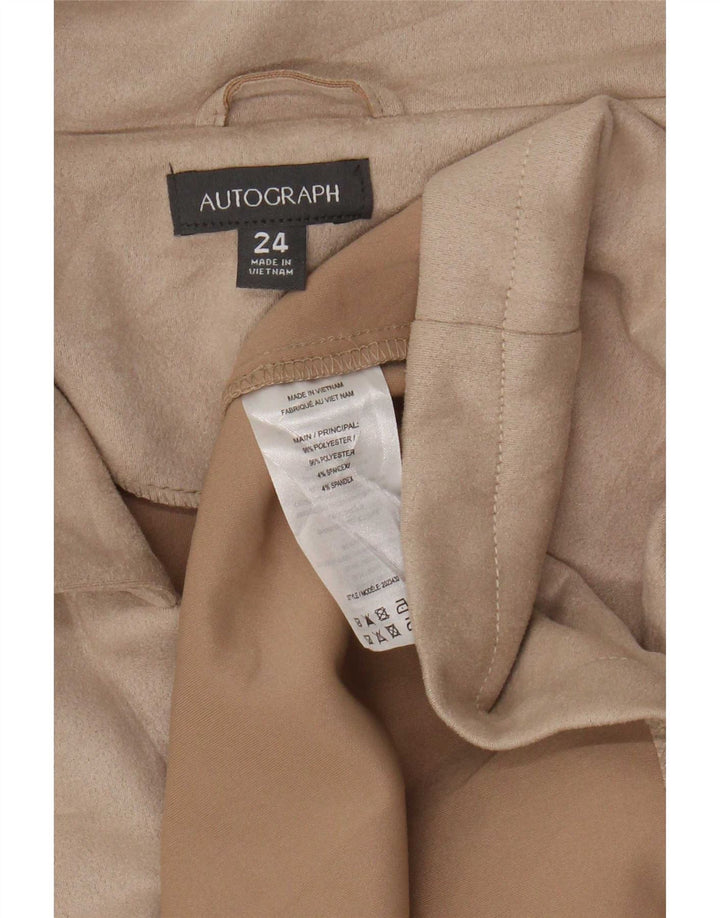 Marks & Spencer Damski płaszcz dwurzędowy UK 24 4XL Beżowy poliester