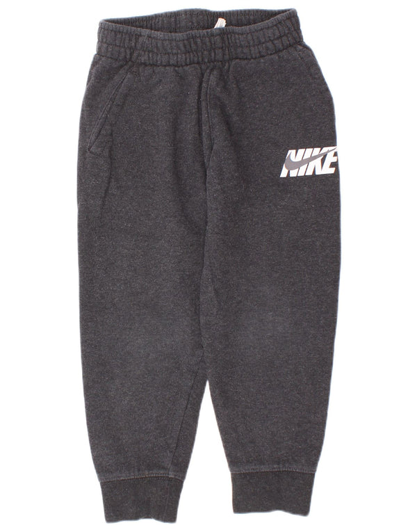 Chłopięce spodnie dresowe Nike z grafiką, 4-5 lat, szara bawełna