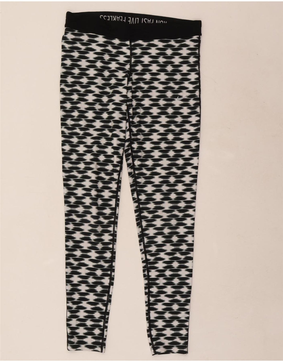 Damskie legginsy Nike Dri Fit, duży, czarny, geometryczny poliester