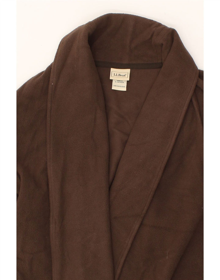 L.L.BEAN Womens Open Fleece Jacket UK 14 Medium Brown Polyester Vintage L.L.Bean and Second-Hand L.L.Bean from Messina Hembry 