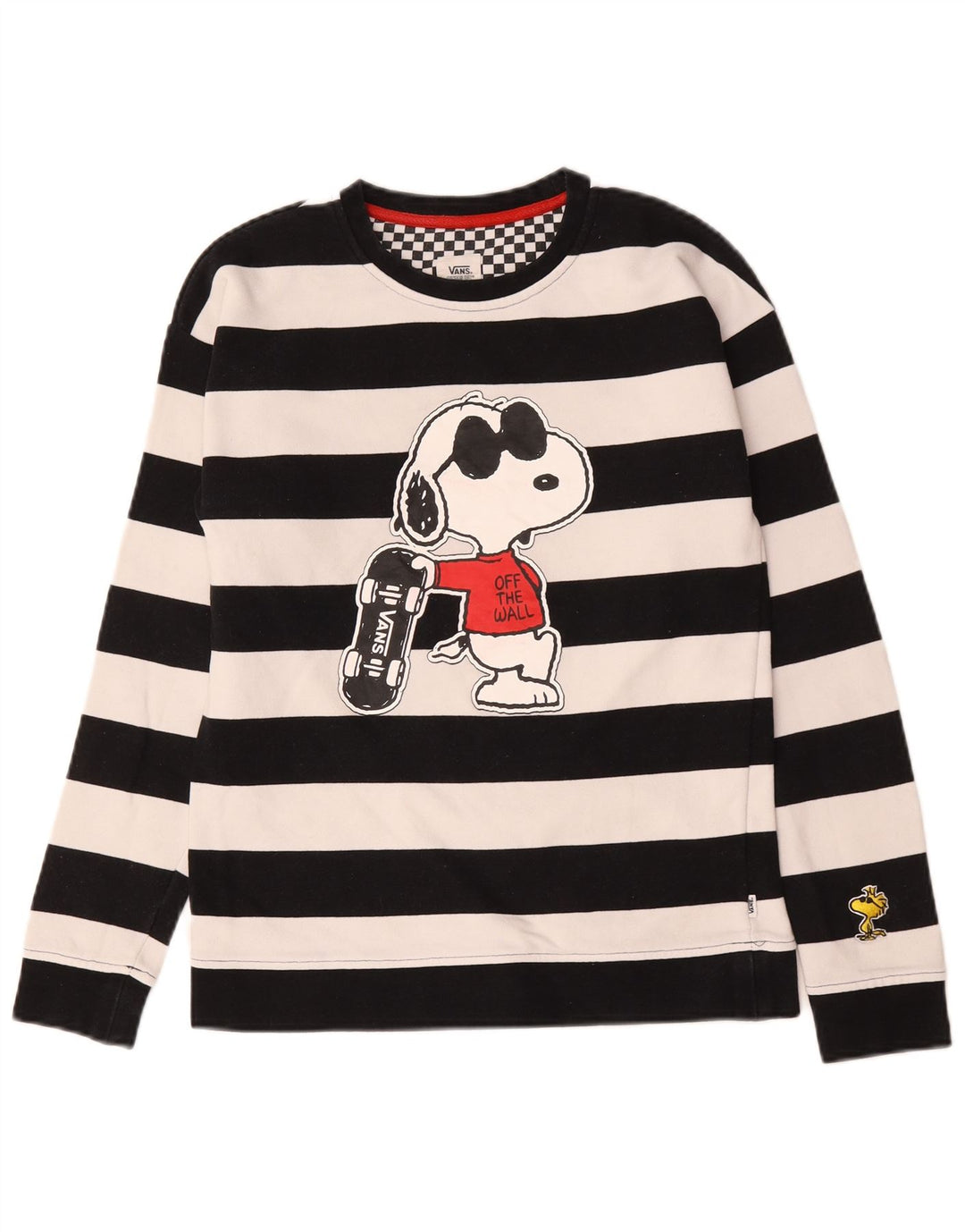 Męski top Vans Peanuts Graphic z długim rękawem, w małe czarne paski, bawełniany
