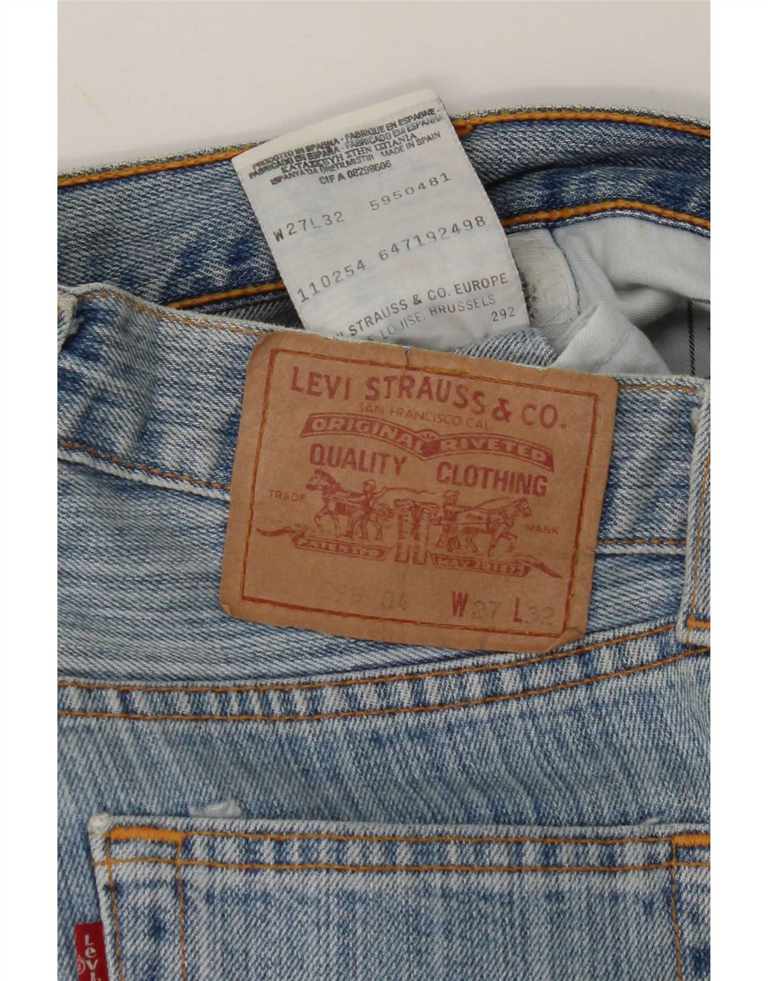 Damskie jeansy Levi's 595 Straight W27 L32 Niebieskie bawełniane