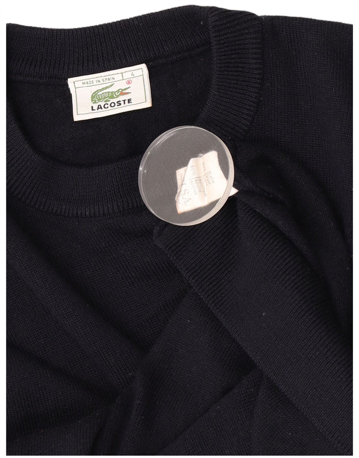 Lacoste Męski sweter z okrągłym dekoltem, rozmiar 4, średni granatowy wełniany