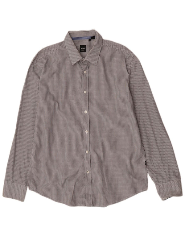 Męska koszula slim fit Hugo Boss XL, szara, bawełniana w paski