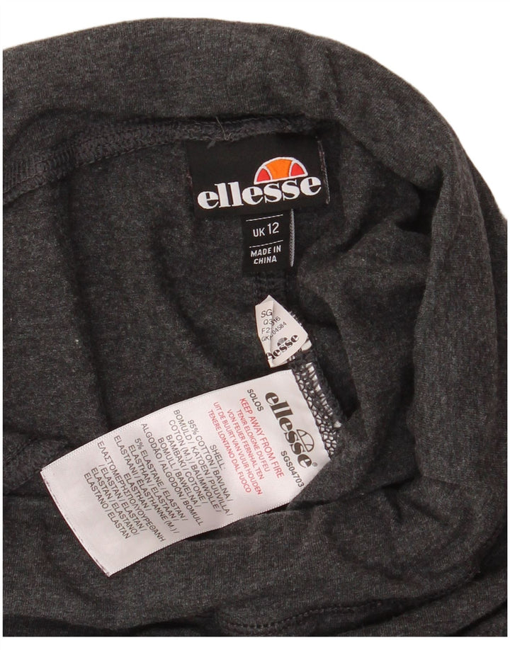 Damskie legginsy graficzne Ellesse UK 12, średnie, czarne, bawełniane
