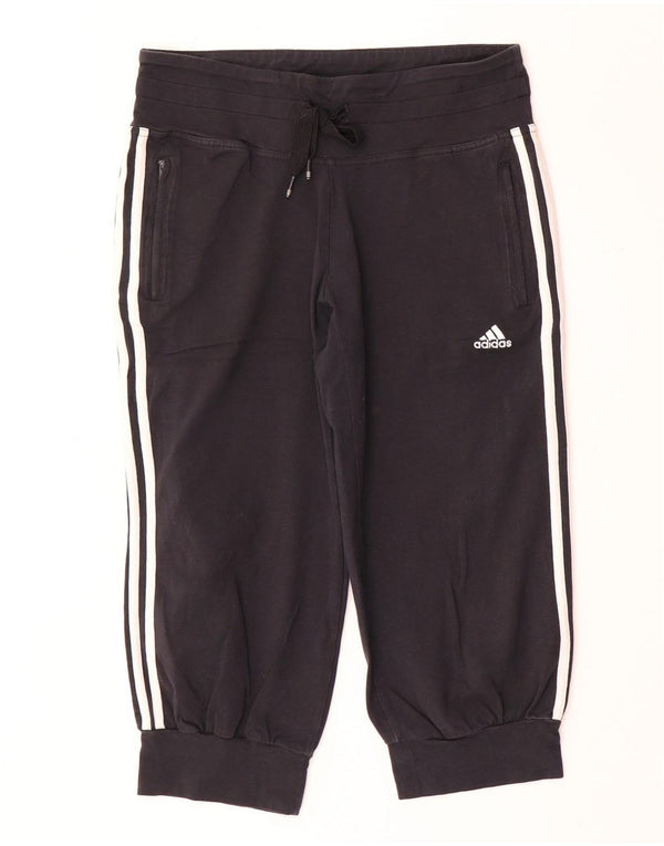 Damskie spodnie dresowe Adidas Capri Joggers UK 12 Średnie czarne bawełniane