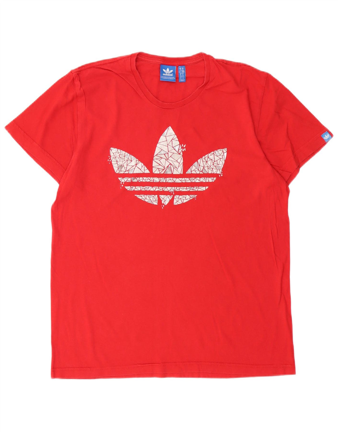 Męska koszulka z grafiką Adidas, bawełniana, średnia czerwona