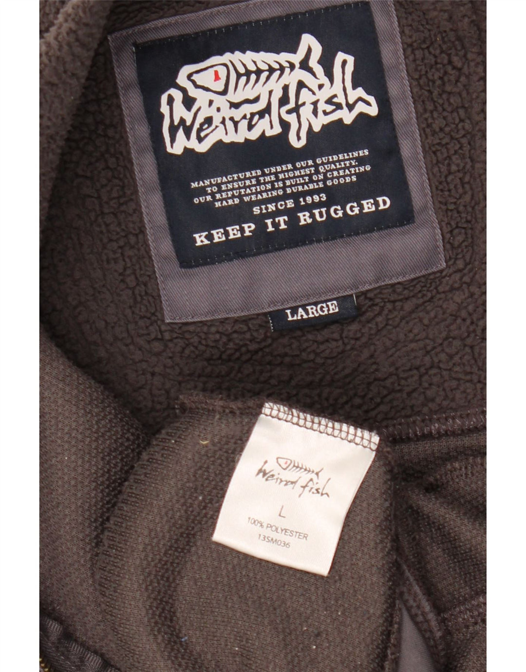 Męska kurtka polarowa WEIRD FISH UK 40, duża, szara, z poliestru