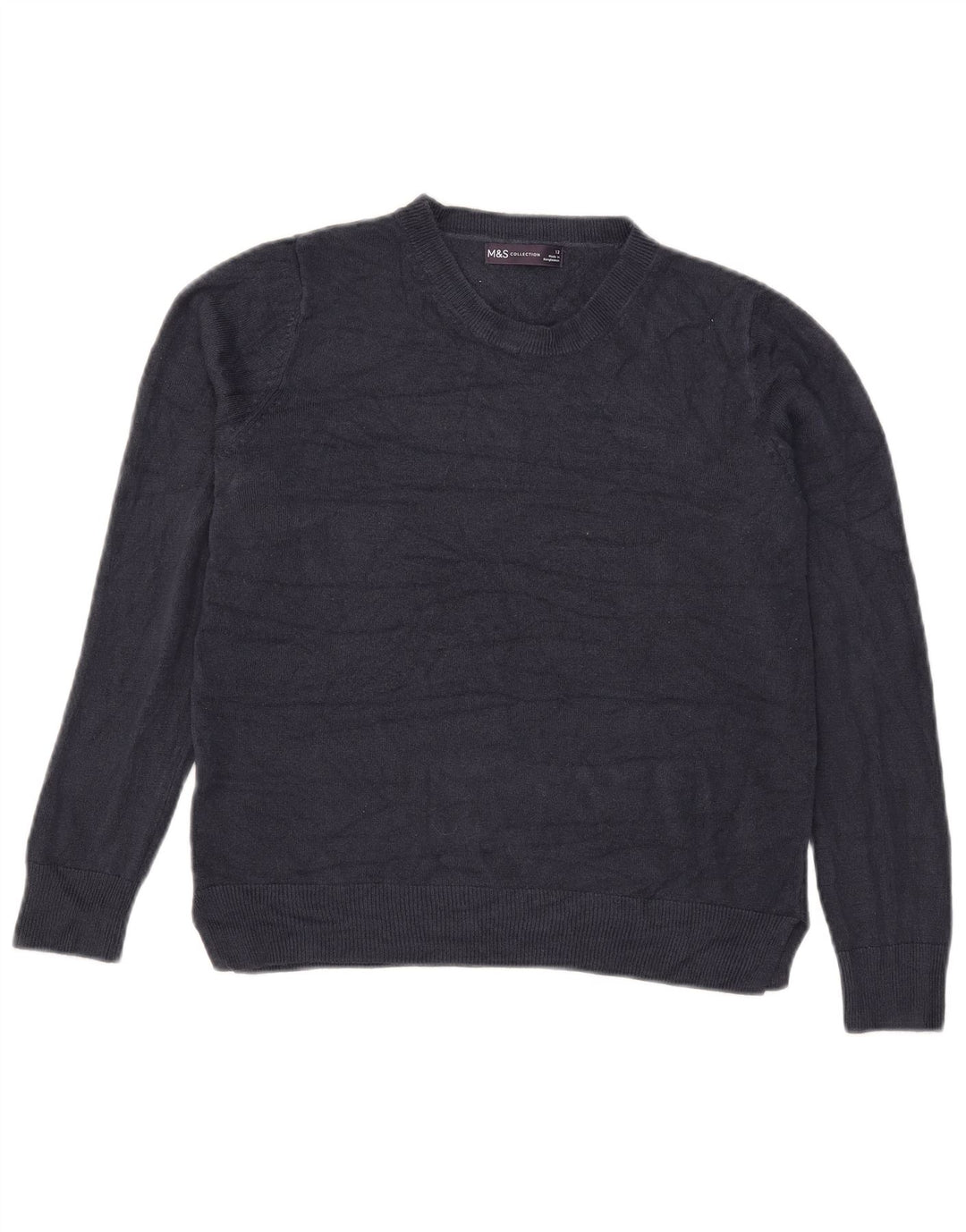 Sweter damski Marks & Spencer z okrągłym dekoltem, UK 12, średni granatowy