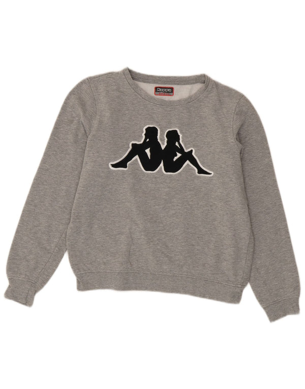 Damska bluza Kappa z grafiką oversize, UK 10, mała, szara bawełna
