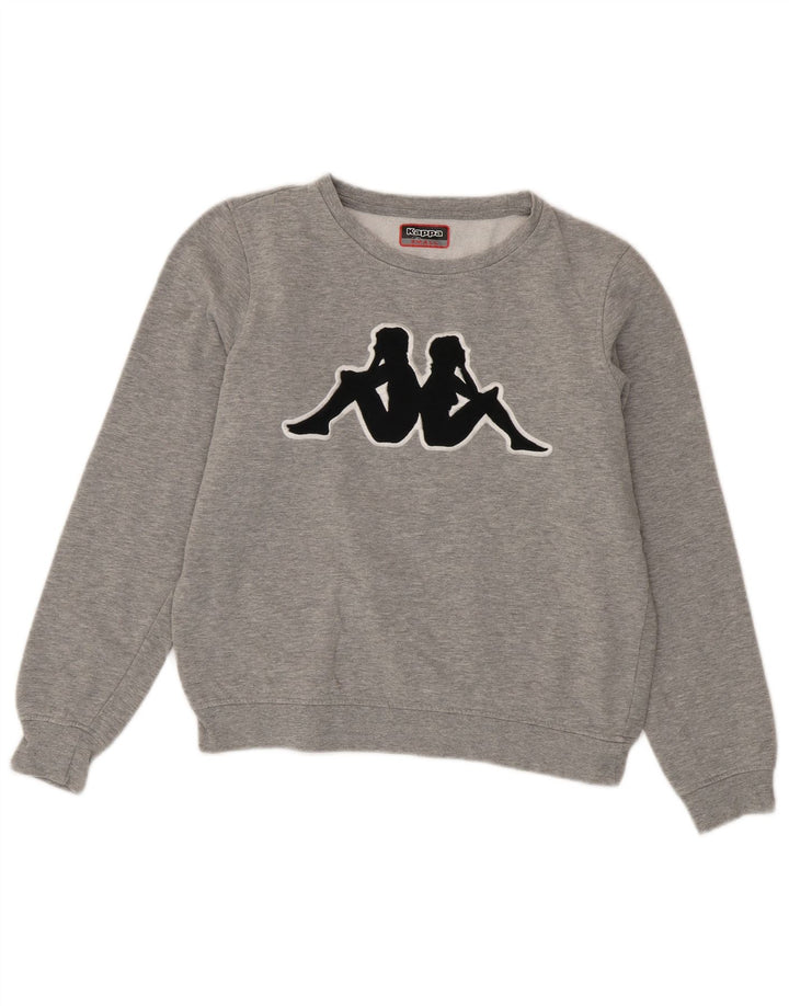 Damska bluza Kappa z grafiką oversize, UK 10, mała, szara bawełna