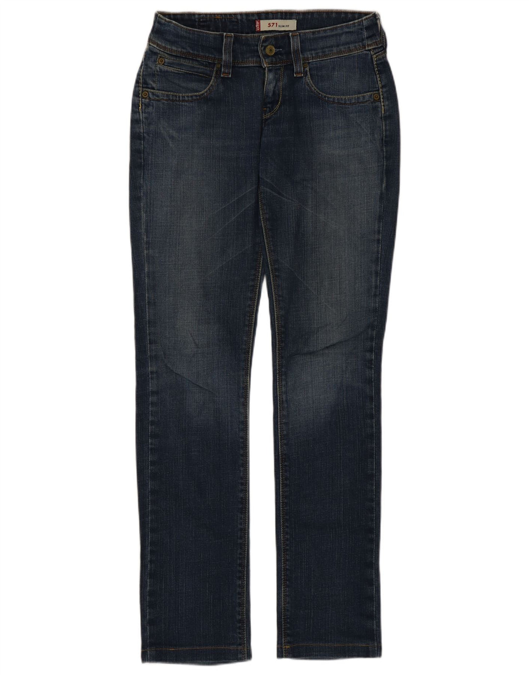 Damskie jeansy Levi's 571 Slim W27 L31 Niebieskie bawełniane