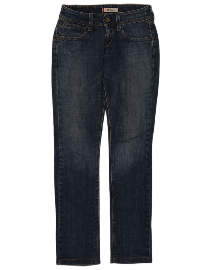 Damskie jeansy Levi's 571 Slim W27 L31 Niebieskie bawełniane