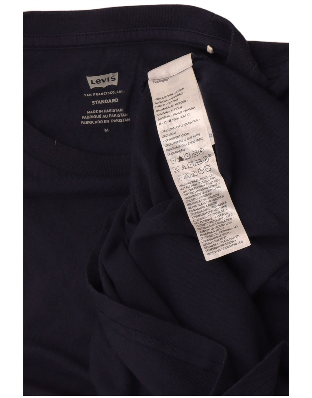 Męski standardowy top Levi's z długim rękawem, średni granatowy, bawełniany