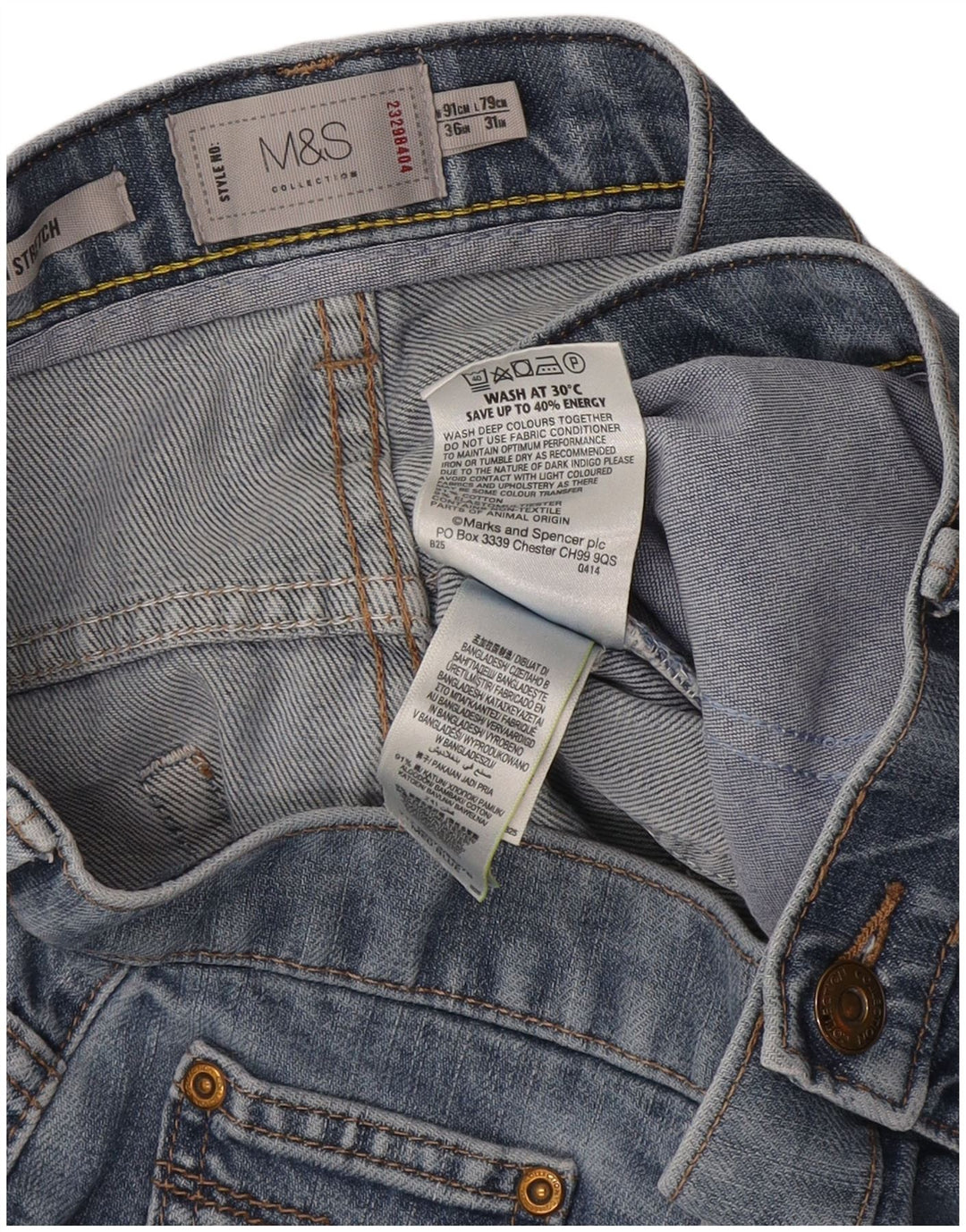 Męskie jeansy Marks & Spencer Regular Straight W36 L31 Niebieskie, bawełniane