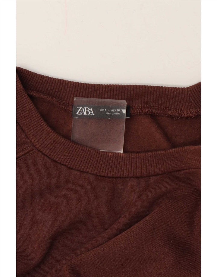 Bluza damska Zara Crop Jumper UK 10 Small Brown