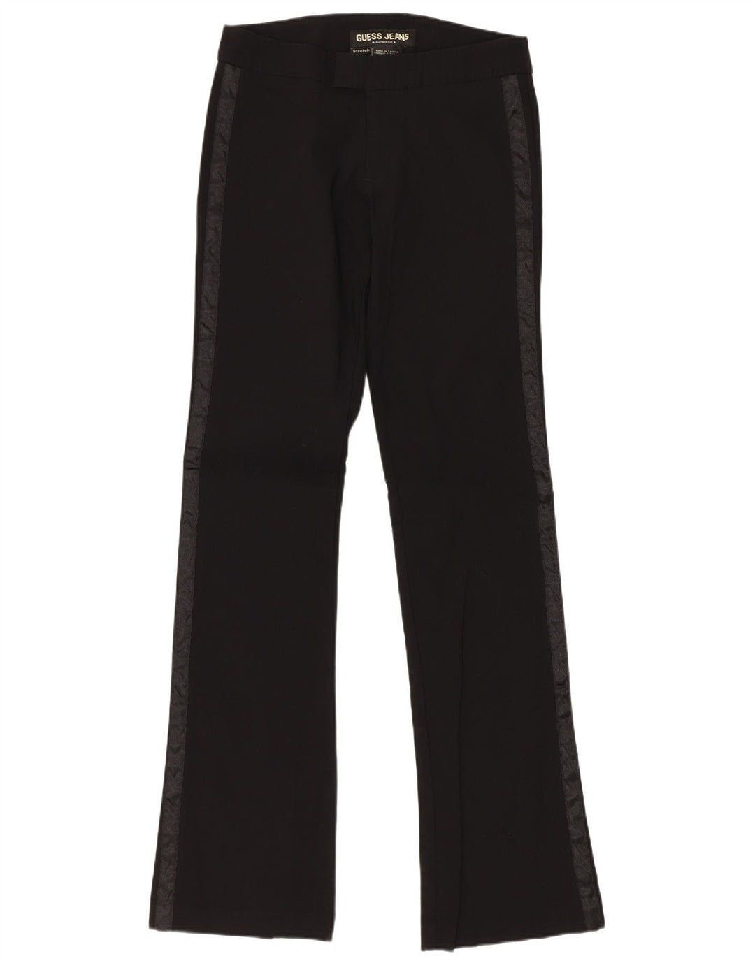 Damskie spodnie typu casual Bootcut W24 L32 w kolorze czarnym ze sztucznego jedwabiu