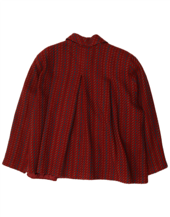 Damska kurtka bomberka oversize w stylu vintage IT 46, duża, wełniana w czerwone paski