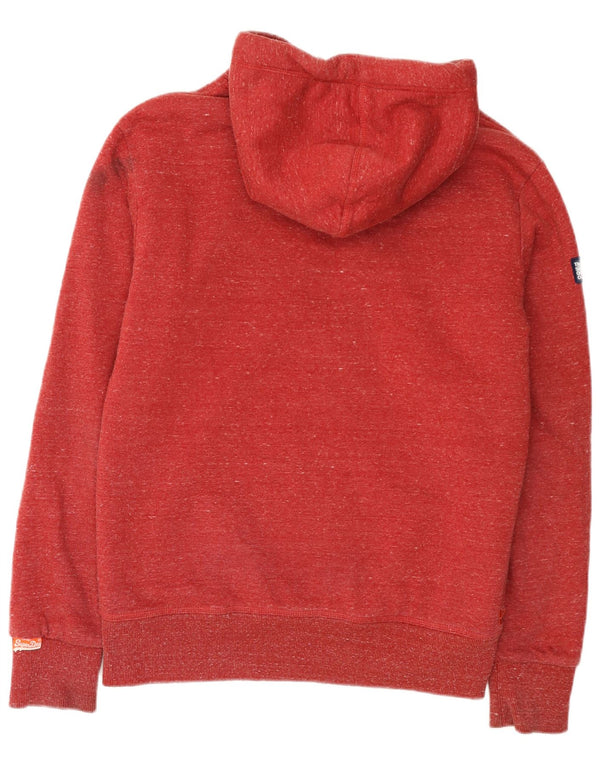 Męski sweter z kapturem Superdry Sherpa, zapinany na zamek, bawełniany w kolorze średniej czerwonej plamki