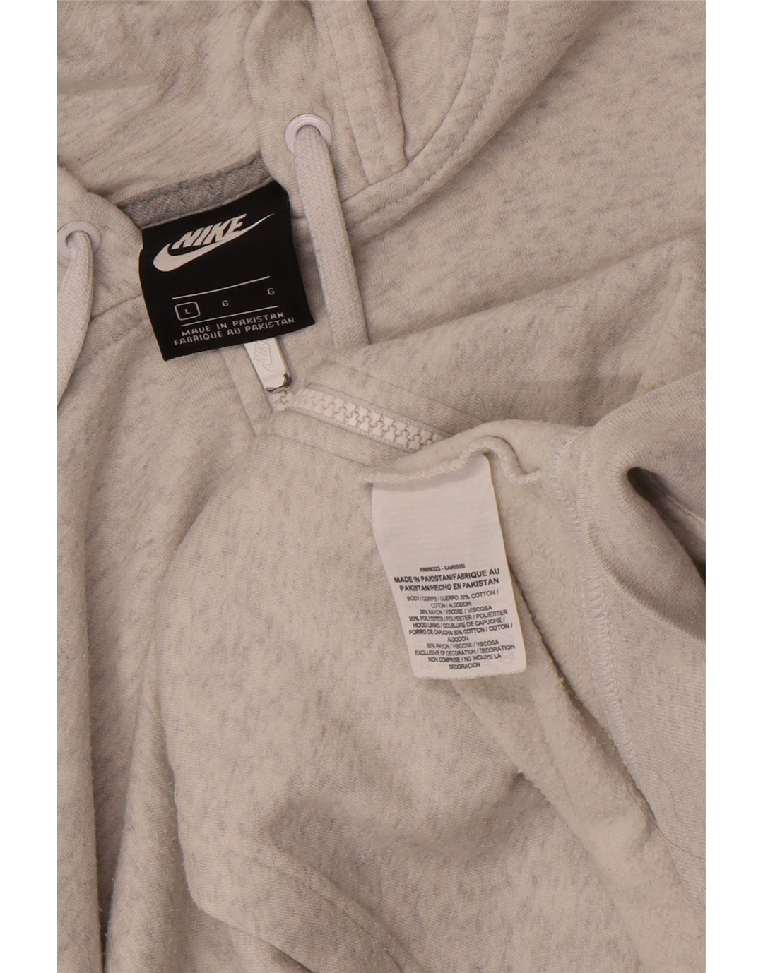 Męski sweter z kapturem i zamkiem NIKE, duży, szary, bawełniany w cętki