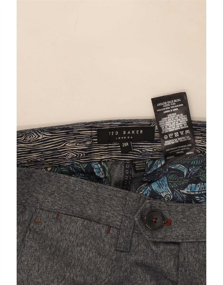 Męskie spodnie typu slim chino Ted Baker W28 L31, szare, bawełniane