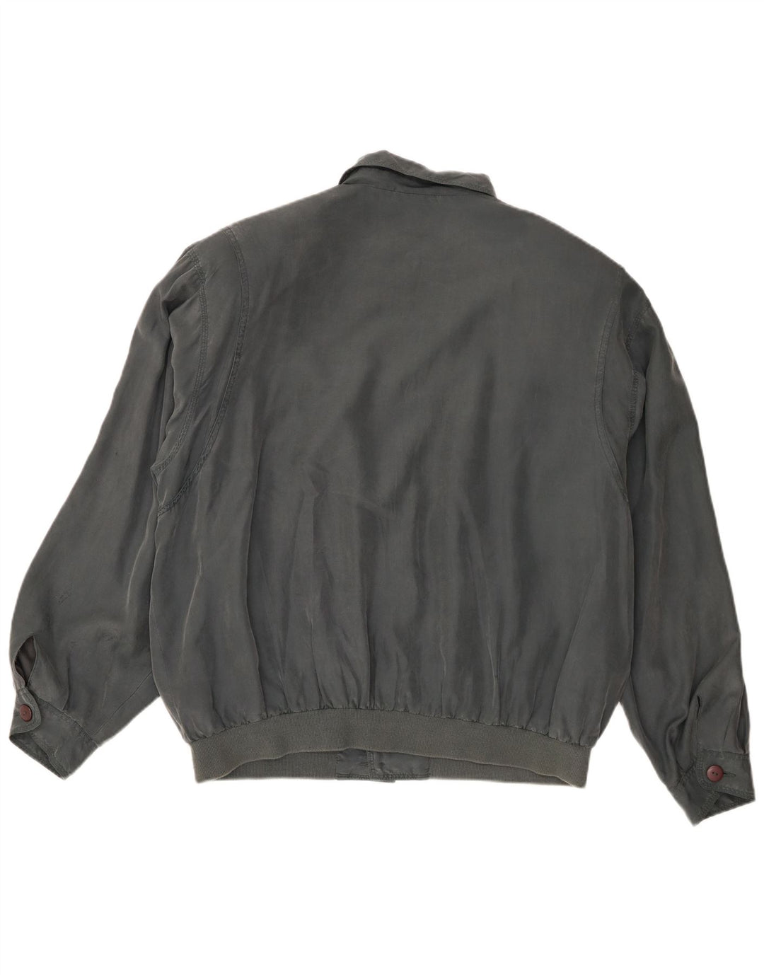 Męska kurtka bomber w stylu vintage UK 40, duża, szara, jedwabna
