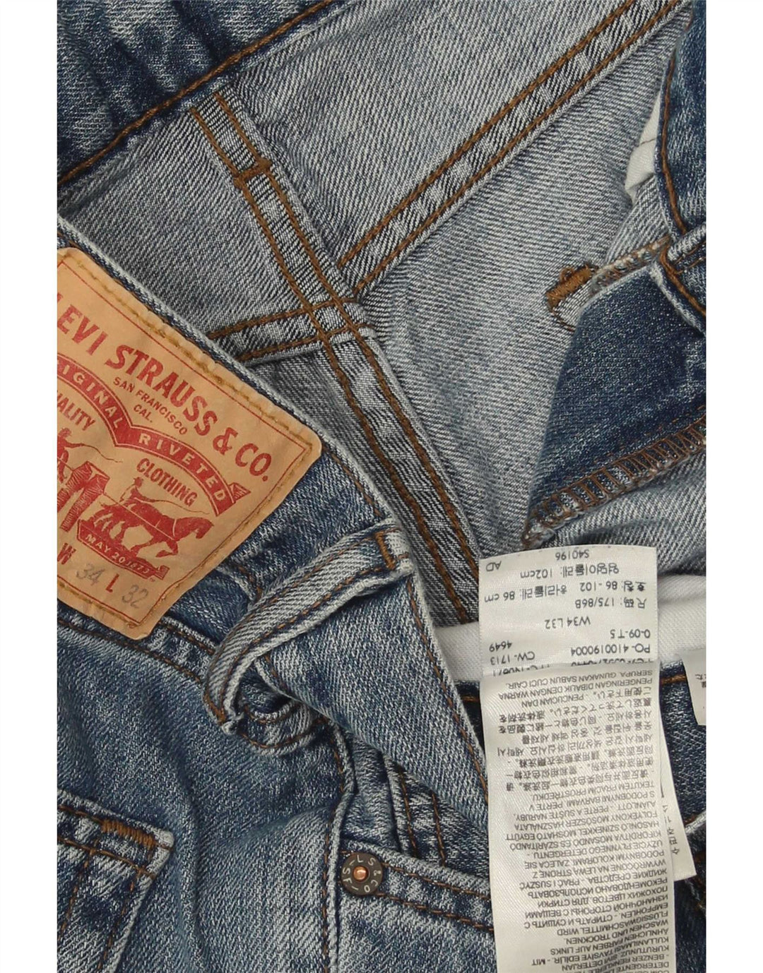 Męskie dżinsy Levi's 527 Bootcut W34 L32 Niebieska bawełna