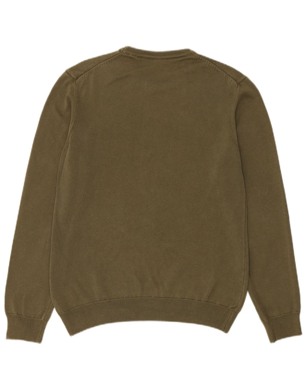 Męski sweter z okrągłym dekoltem Blauer, mały, zielony, bawełniany
