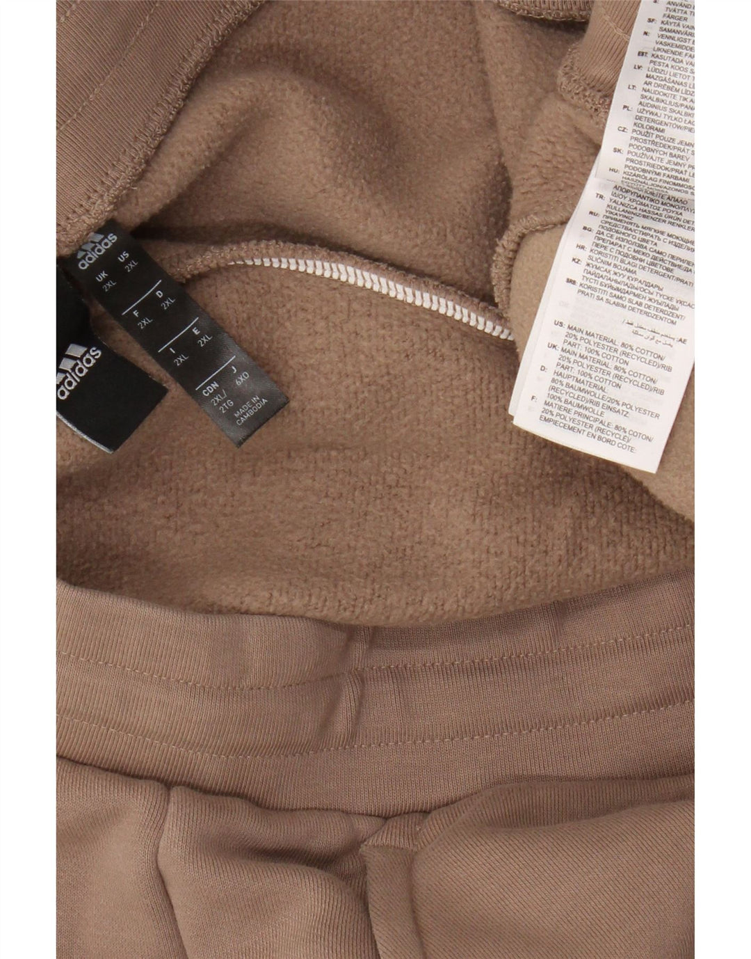 Adidas Męskie Spodnie Dresowe Joggery 2XL Brązowe Bawełniane