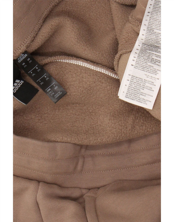 Adidas Męskie Spodnie Dresowe Joggery 2XL Brązowe Bawełniane