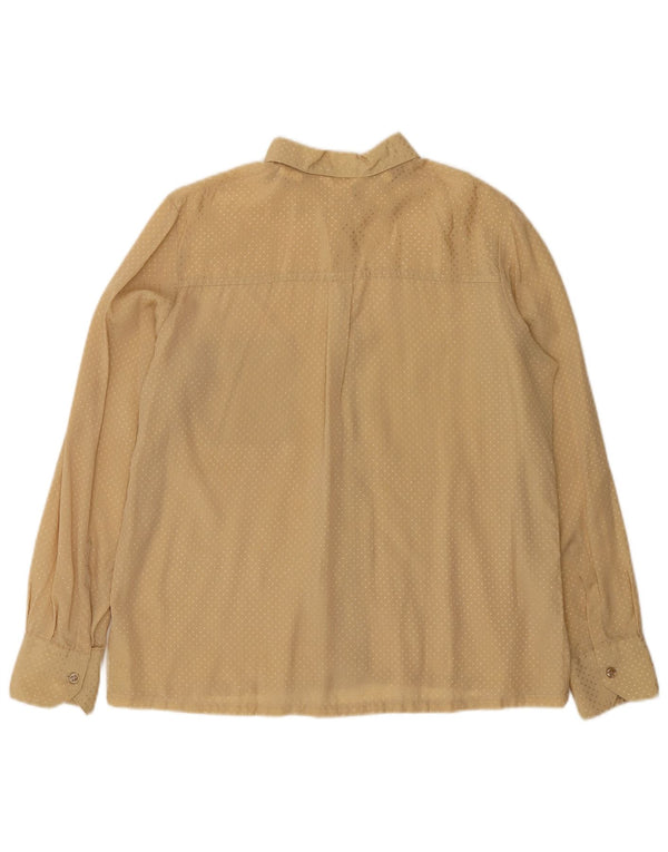 Damska bluzka koszulowa w stylu vintage IT 50 XL Beżowy geometryczny octan