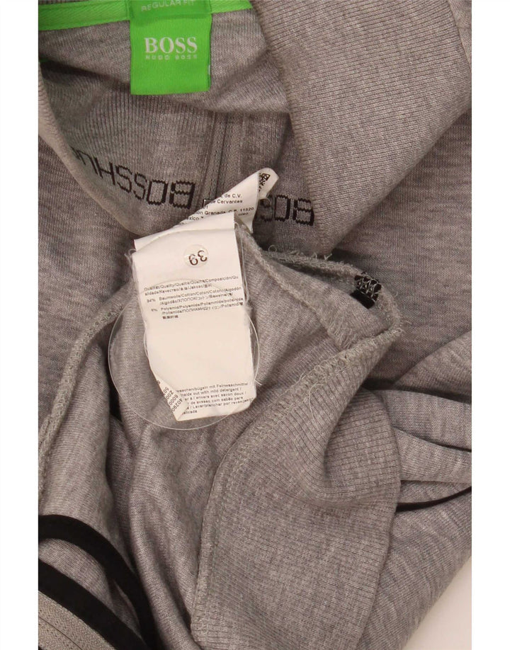 Męska kurtka dresowa Hugo Boss, mała, szara, bawełniana w paski