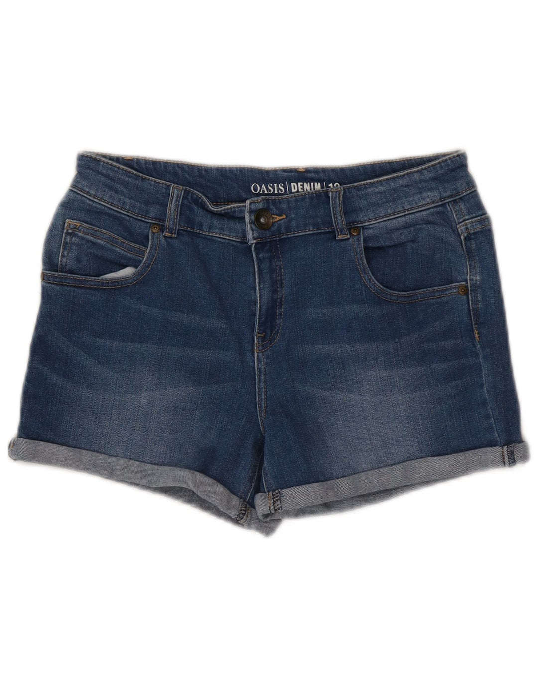Damskie spodenki jeansowe Oasis UK 12 Medium W30 Niebieskie bawełniane
