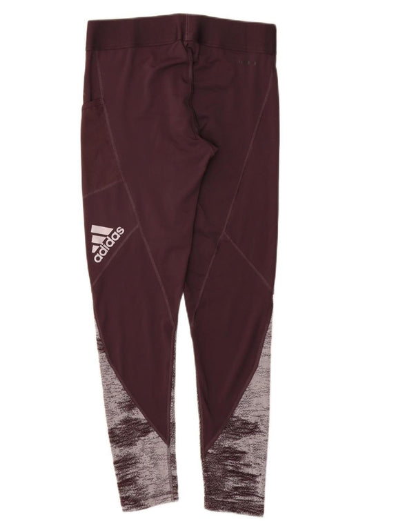 Damskie legginsy ADIDAS Aeroready UK 12/14 w kolorze średniego burgunda