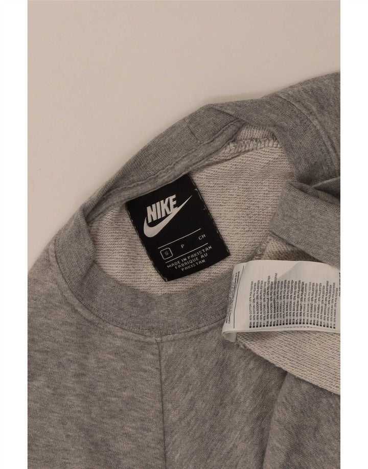 Męska bluza z grafiką Nike, mała, szara, nakrapiana bawełna