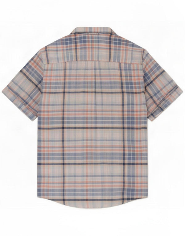 Paul Costelloe Mens Short Sleeve Shirt Medium Multicoloured Check Linen