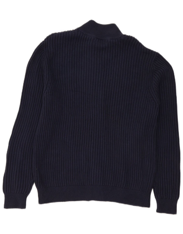 L.L.Bean Mens Cardigan Sweater Large Navy Blue Cotton