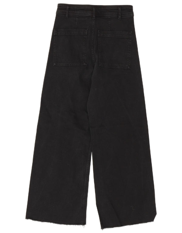 Damskie proste dżinsy Zara The Marine z wysokim stanem EU 38 Small W28 L28 Czarne