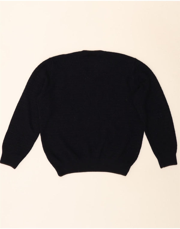 Marks & Spencer Mens V-Neck Jumper Sweater Large Navy Blue Acrylic