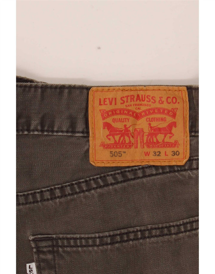 Męskie dżinsy Levi's 505 Straight W32 L30 Szara bawełna