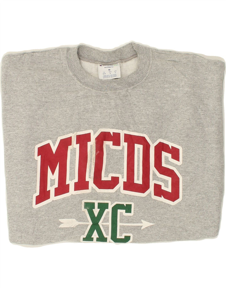 CHAMPION Mens Graphic Sweatshirt Jumper Medium Grey Cotton Vintage Champion and Second-Hand Champion from Messina Hembry 