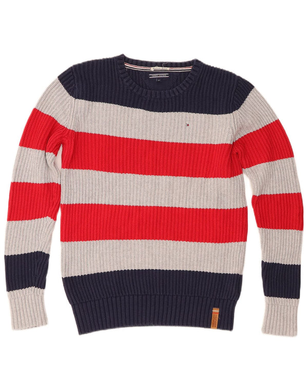 Tommy Hilfiger Boys Crew Neck Jumper Sweater 13-14 Years Navy Blue Striped