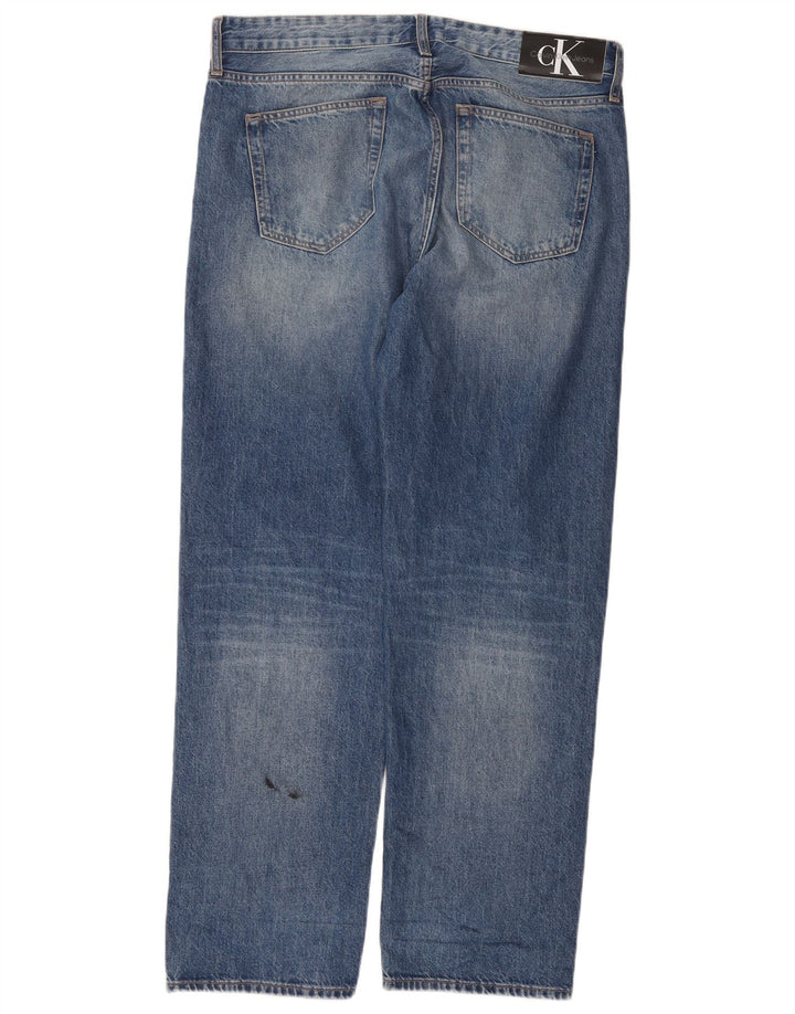 Męskie proste dżinsy Calvin Klein W33 L31 Niebieskie bawełniane