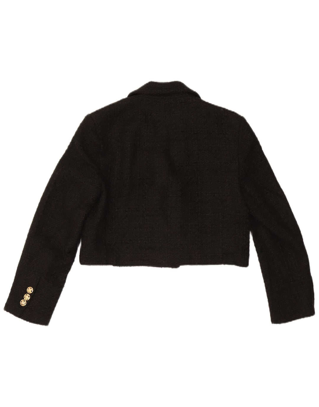 Damska marynarka Zara Crop Double Breasted Jacket UK 16, duży, czarny poliester